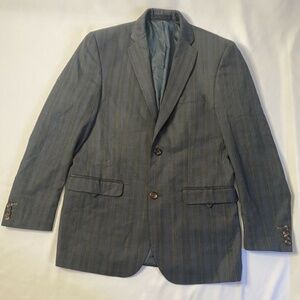 Aldo Conti Lexus Men Business Suit Jacket/Blazer Stripes Gray Size 38
